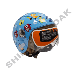 کلاه کاسکت موتورسیکلت وسپایی کودک BEON رنگ آبی ROBOT