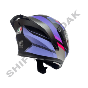 کلاه کاسکت فک متحرک طرح AGV بنفش